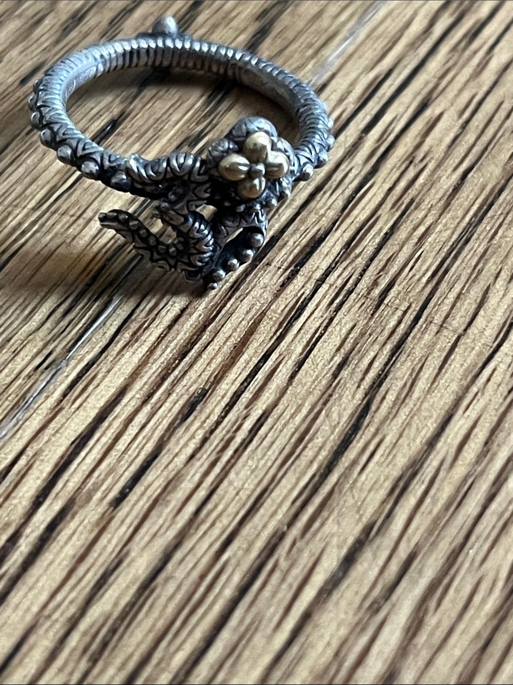 Barbara Bixby Ring Sterling Silver 925 & 18K YG Om Lotus RING Size 8